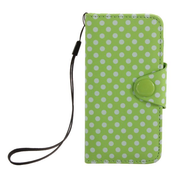 Polka Dot Wallet Stand Folio PU Leather Case Cover For iPhone 5