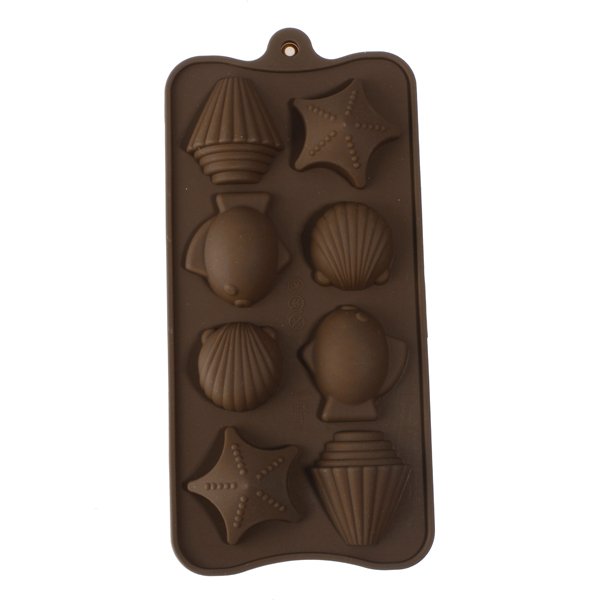 8 Cups Sea Star Shell Fish Chocolate Silicone Mold