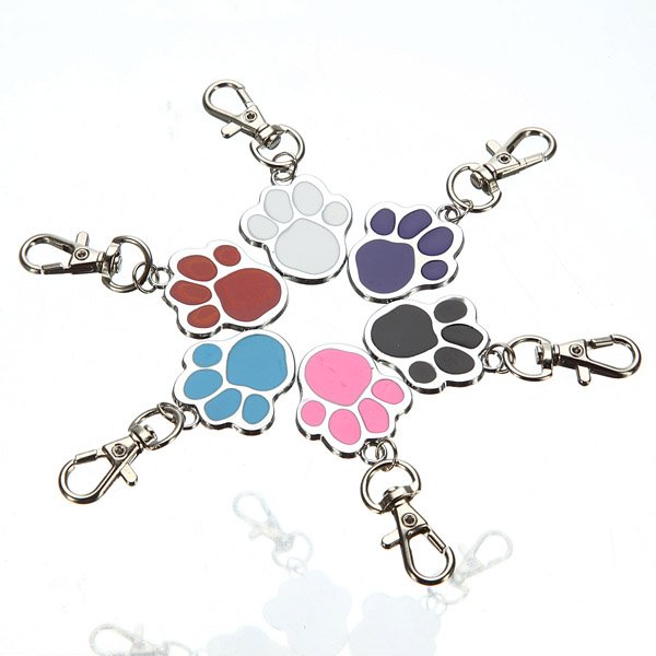 Tag Pet Dog Cat Metal ID Nacklace Pandent Keychain Clip Buckle