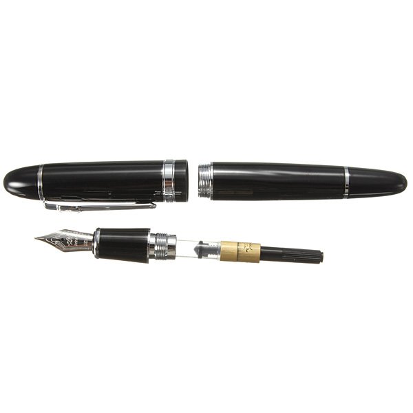 Smooth Black Classic Durable Stainless Steel Calligraphy Pen