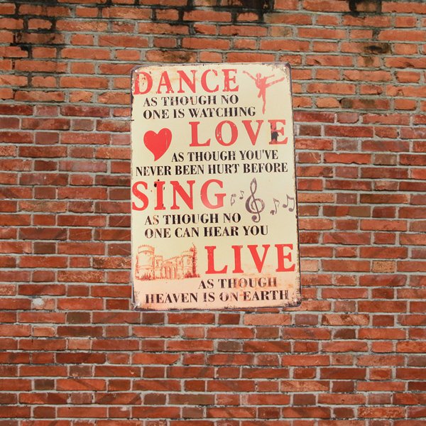 Dance Love Tin Sign Retro Vintage Metal Plaque Bar Pub Wall Decor