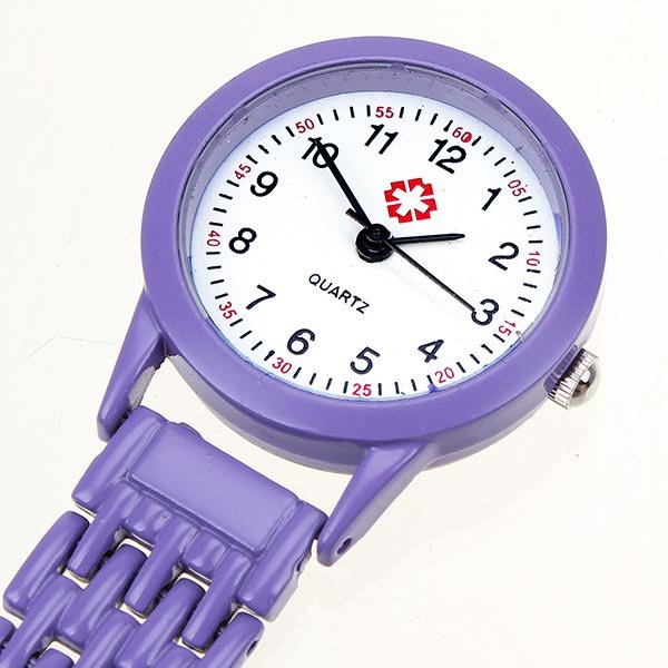 Nurse Brooch Pin Clip Stainless Steel Quartz Pocket Watch