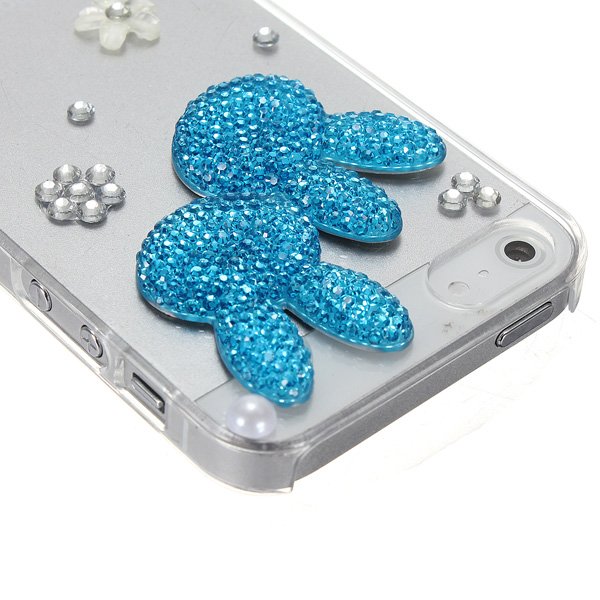 Rabbit Bunny Bling Crystal Diamond Plastic Case Cover For iPhone 5