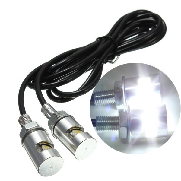 1pair 12V Motorcycle White SMD LED License Plate Light Lamp Bulb