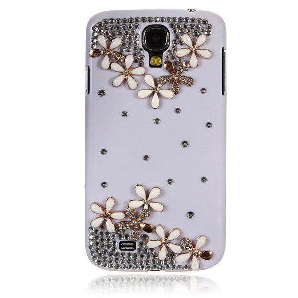 Crystal With Flowers Pattern Case For Samsung Galaxy S4 i9500