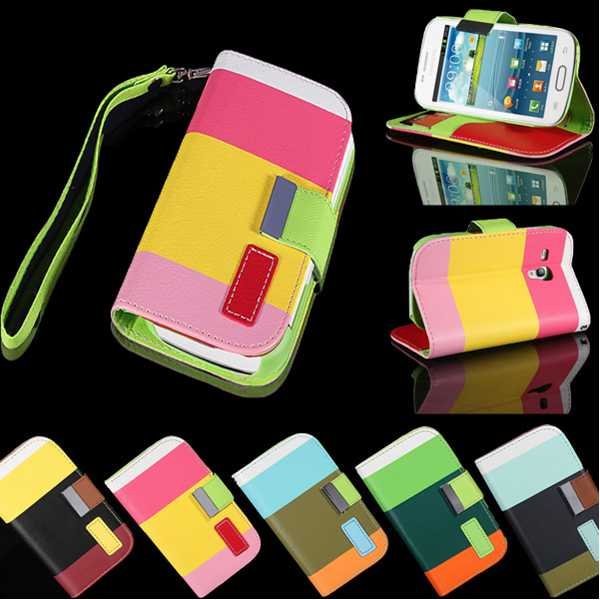 PU Leather Wallet Card Flip Case For Samsung Galaxy S3 Mini I8190