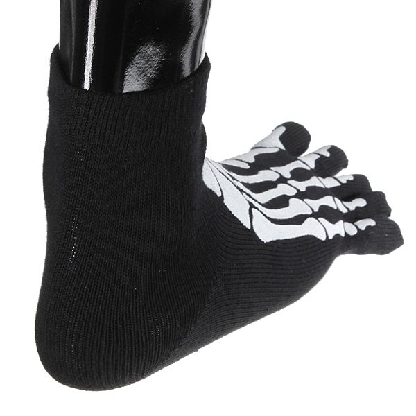 Mens Five Toes Sock Soft Paw Skeleton Novelty Socks