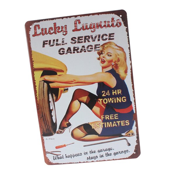 Lady Tin Sign Vintage Retro Metal Plaque Bar Pub Lounge Wall Decor