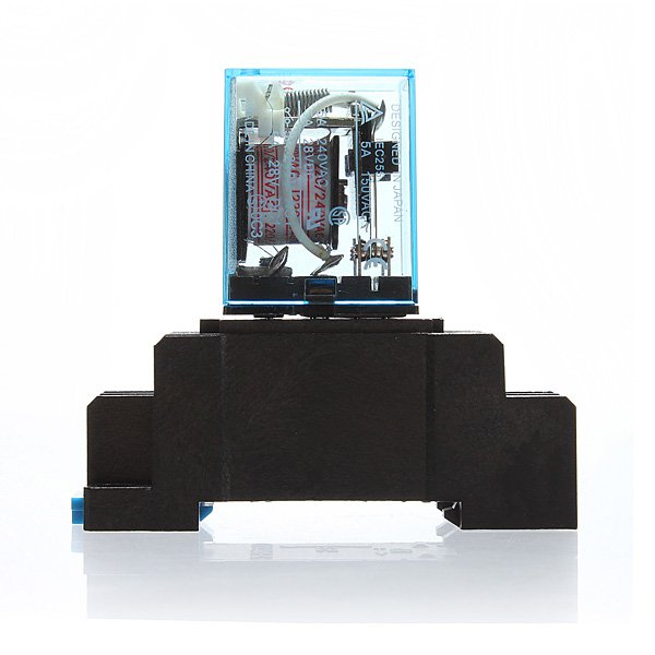 MY2NJ DYF08A 220/240V AC Coil DPDT Power Relay Black Socket Base