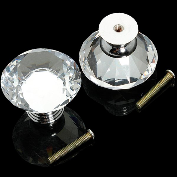 Clear Crystal Knob Handle Drawer Kitchen Door Wardrobe Hardware