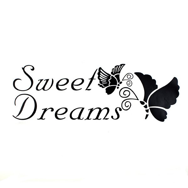 22*72cm Sweet Dreams Butterfly PVC Quote Wall Sticker Wallpaper ZY8136