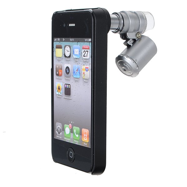 60X Zoom LED Magnifier Loupe Optical Mini Microscope Lens For iPhone 4