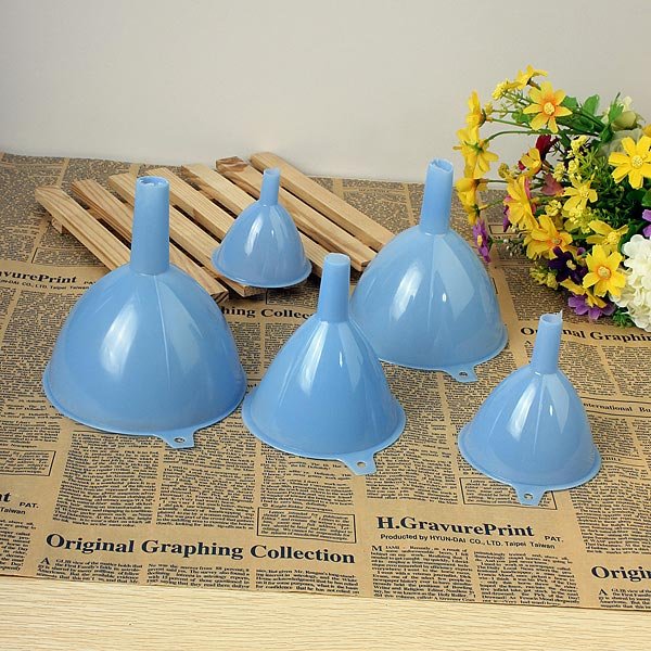 5PCS Plastic Funnel Lab Car Home Kitchen Tool