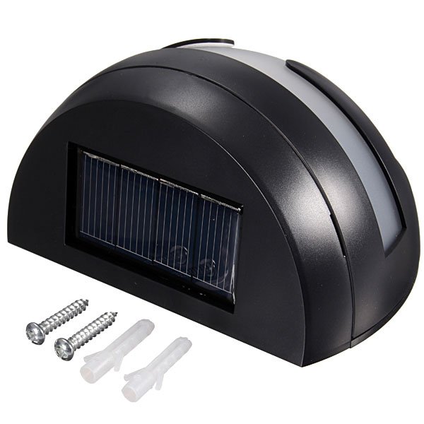 Waterproof 2 LED Solar Power Light Outdoor Fence Wall White Lamp