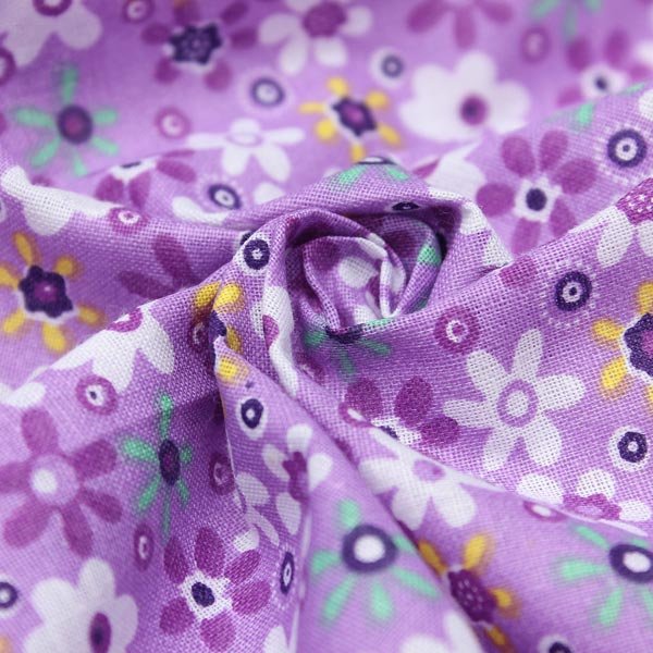 1 Set Purple 7 Assorted Striped Fabrics Charm Cotton Quilt