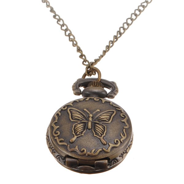 Antique Butterfly Quartz Pocket Watch