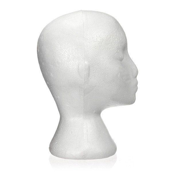 Styrofoam Bald Mannequin Head Stand Foam Manikin Head