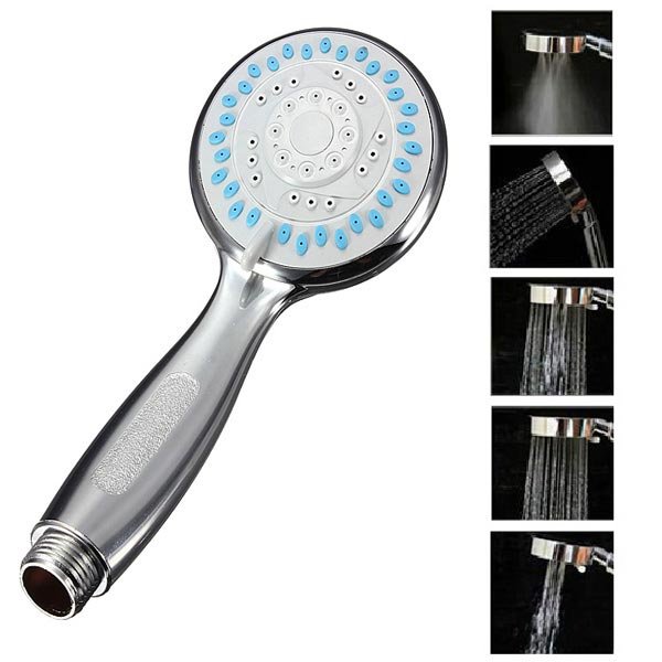 Adjustable 5 Mode Function Chrome Bathroom Hand Shower Head
