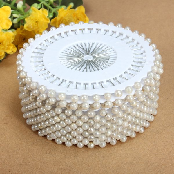 35mm 480Pcs White Round Head Pearl Decorating Sewing Pin Craft