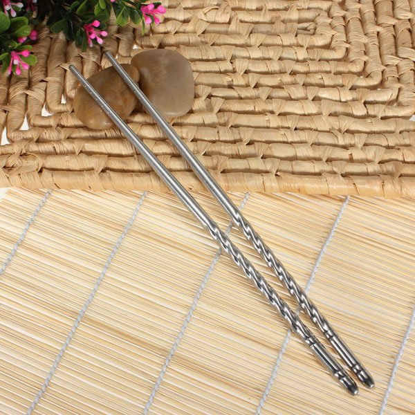 10 Pairs Stylish Stainless Steel Chopsticks