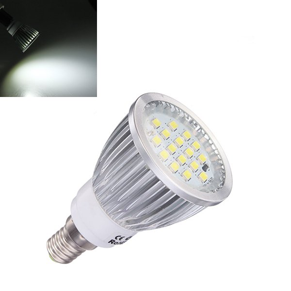 E14 6.5W Pure White 500lm SMD 5630 16 LED Spot Light Bulb 220V