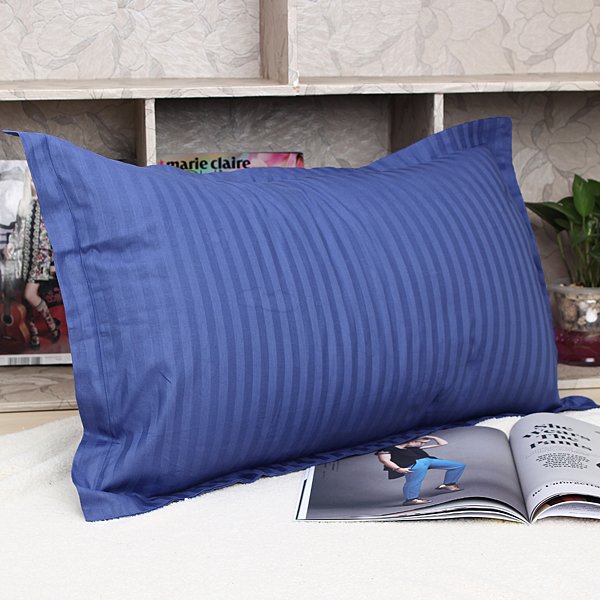 Soft Cotton Pillow Case Pure Stripe Cushion Covers Bed 45cmX75cm