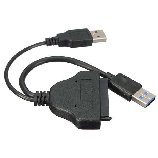 USB3.0+USB2.0 to SATA 22Pin Cable for 2.5inch HDD Hard Disk Driver