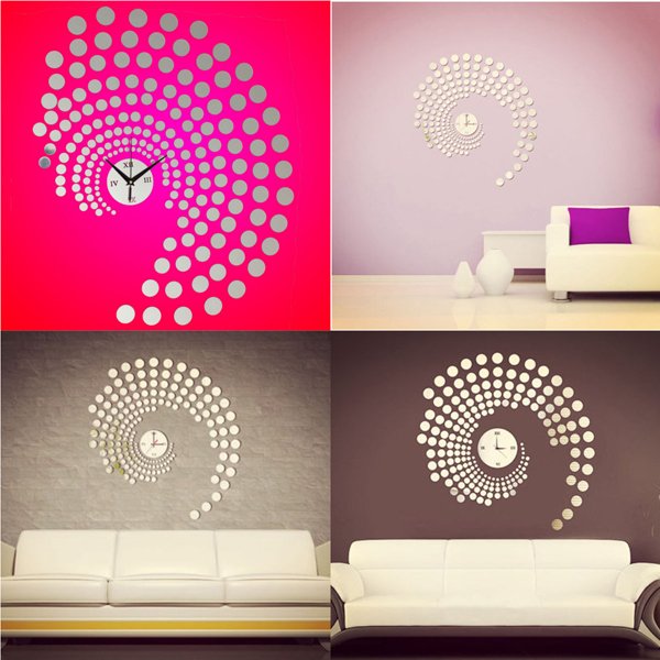 Peacock Dot DIY Wall Clock Home Decoration Acrylic Wall Stickers