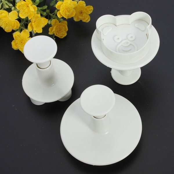 3PCS Cute Bear Head Cake Mold