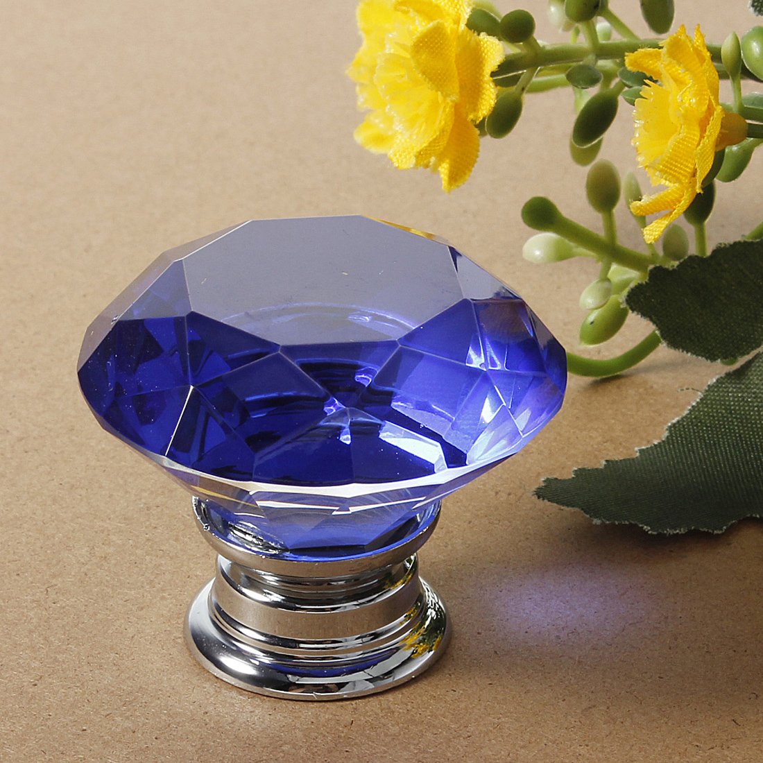 40mm Diamond Crystal Doorknob Drawer Cabinet Handle Knob Screw