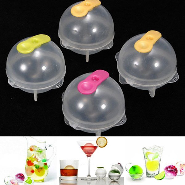 4Pcs Plastic Round Ice Cube Ball Brick Freeze Tray Sphere Molds