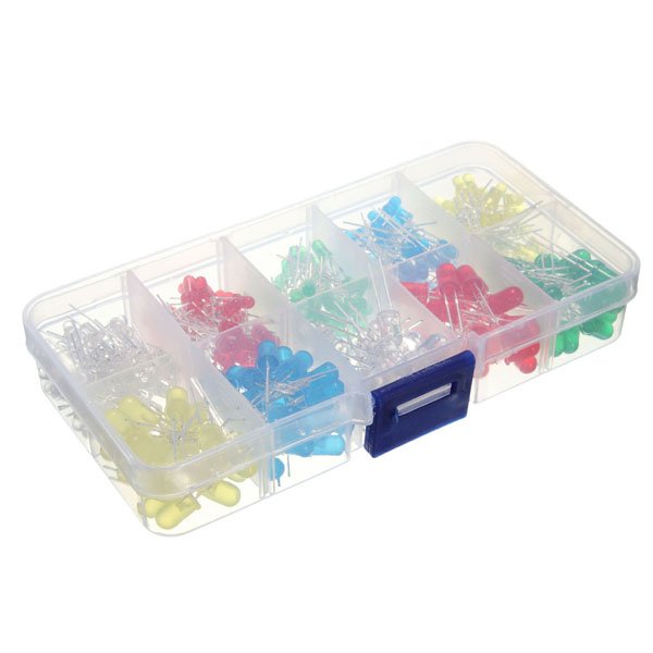 300pcs 5mm 5 Colors LED Light-emitting Diode Assorted Kit
