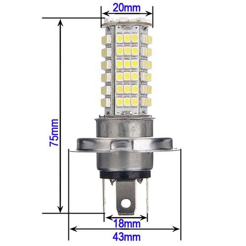Car H4 3528 102 SMD LED White Headlight Bulb Head Light