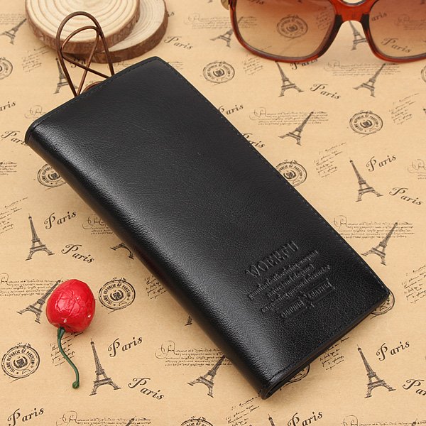 Ultra-slim Men Leather Wallet Money Clip Credit Card Holder Purse