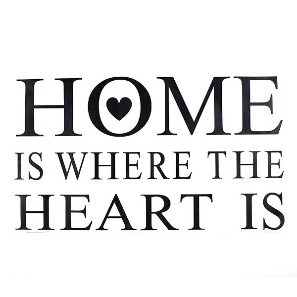 Home Is Where Heart Is Quote Wall Stickers PVC Removable ZY8123