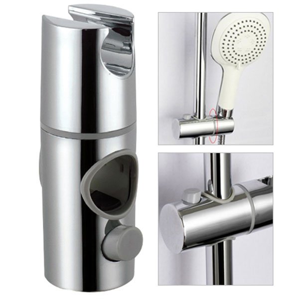 ABS Chrome Shower Rail Head Slider Holder Adjustable Bracket
