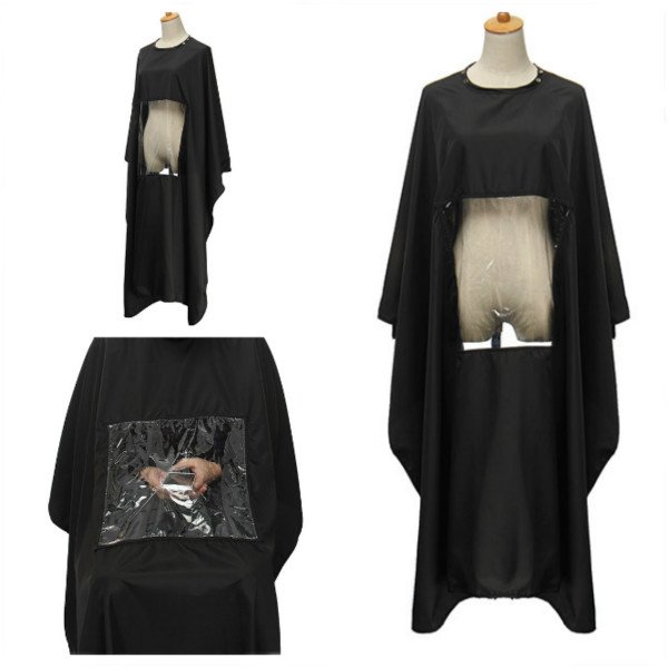 Hair Cutting Cape Gown Hairdresser Transparent Viewing Window
