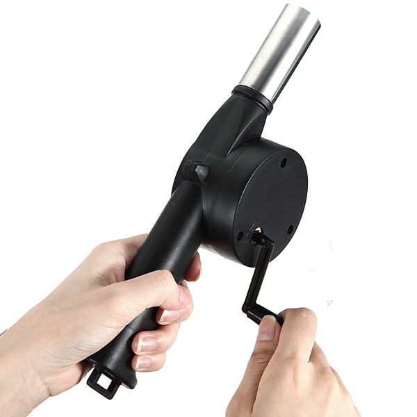 Outdoor Cooking Fan Air Blower for BBQ Fire Bellows Hand Crank Powered