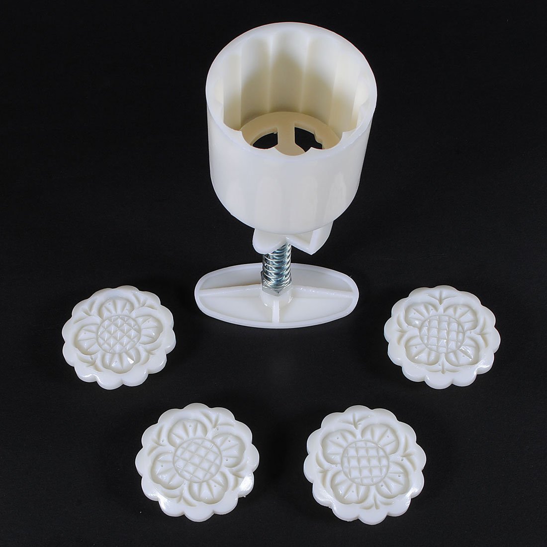 Moon Cake Decoration Mold Mould Flowers Round 4 stamps DIY Tool