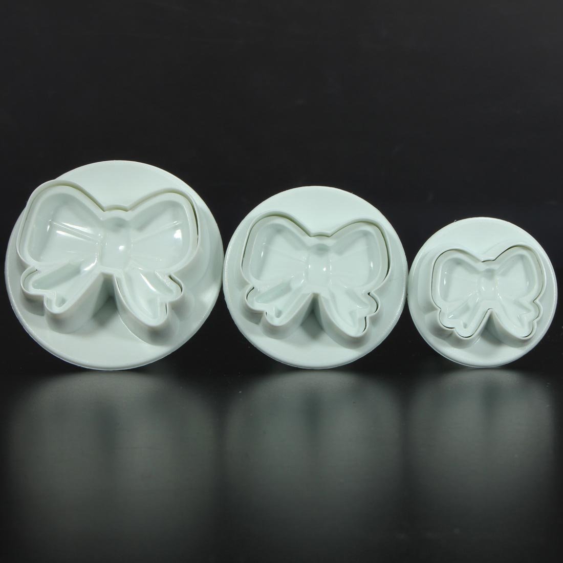 3PCS Bowknot Cake Decorating Fondant Icing Plunger Cutter Tools
