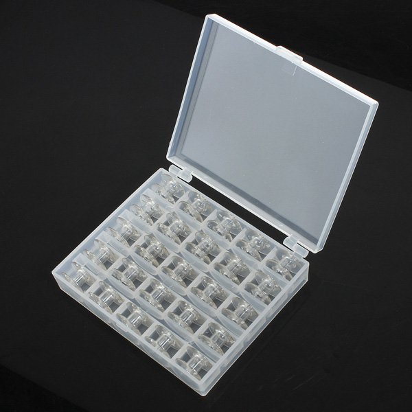 Clear Bobbins Sewing Machine Tool Spools Bobbin Nail Jewelry Case
