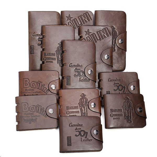 Men PU Leather Bifold ID Card Holder Purse Wallet Pocket