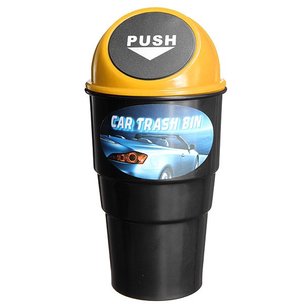 Plastic Coke Car Auto Trash Can Flip Cover Car Rubbish Box
