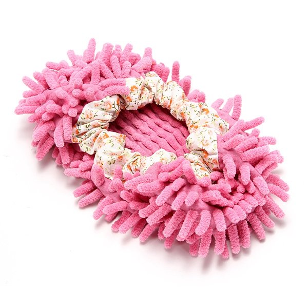 One Pair Chenille Cleaning Mop Shoes Indoor Lazy Floor Mop Shoes