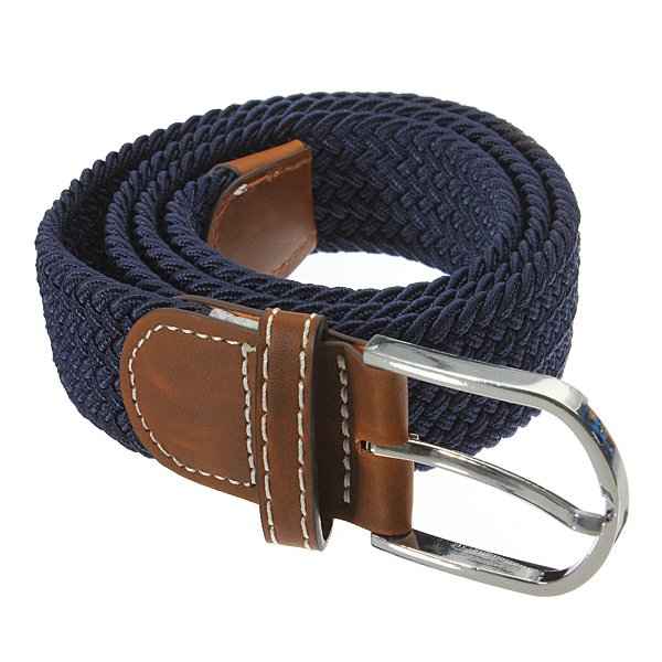 Unisex Men Stretch Braided Elastic Woven Leather Buckle Belt