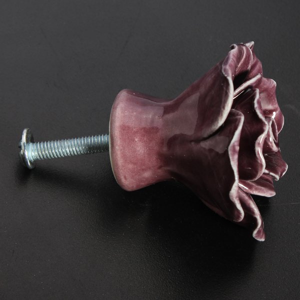 Ceramic Rose Flower Door Knobs Pull Handle