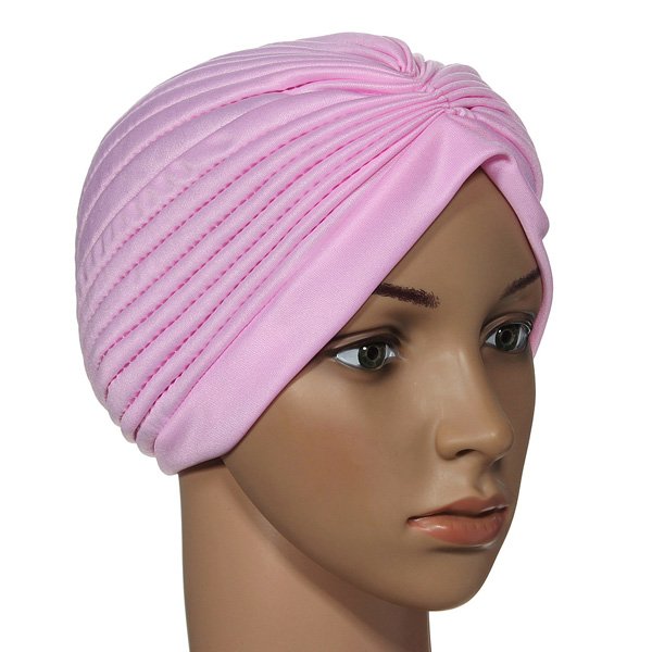 Stretchy Turban Maternity Sleep Hat Chemo Bandana Hijab Pleated Cap