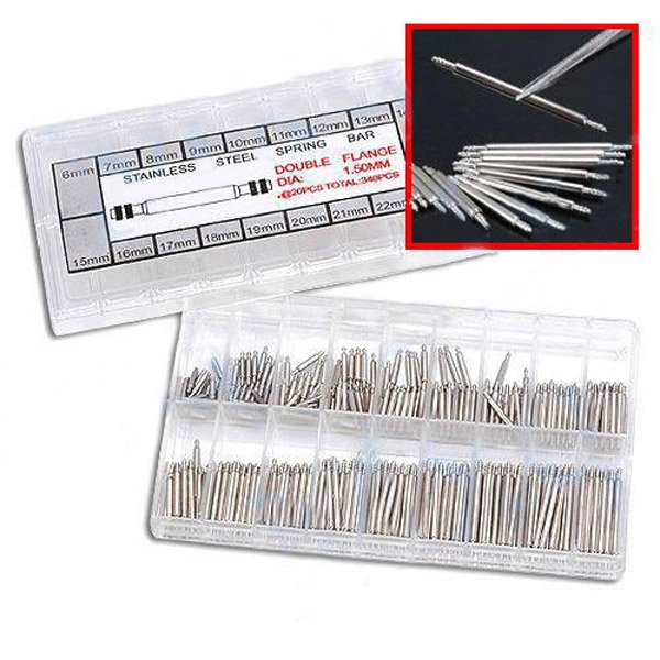 360 Pcs Watch Spring Bars & Link Pins 6-23mm Tools