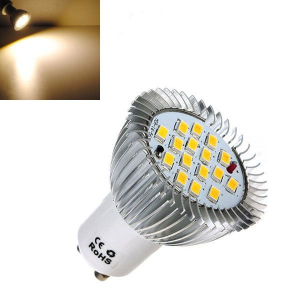 GU10 6.4W 16 SMD 5630 LED Warm White Energy Saving Spot Bulb 185-265V