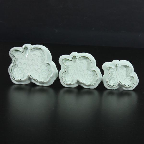 3Pcs Fondant Lace Mold Cake Cookies Cutter Decorating Mould